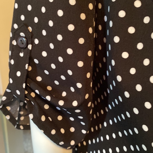 Polka Dot Button Shirt  Notations 1X  3/4 Sleeves Exc Shape New no Tags - Picture 8 of 11